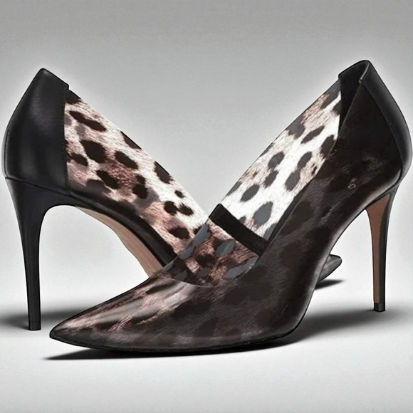 Vince Camuto Shoes - Vince Camuto Anessta Semi-Clear Leopard Print Pointed Toe Pump Heels size 6.5